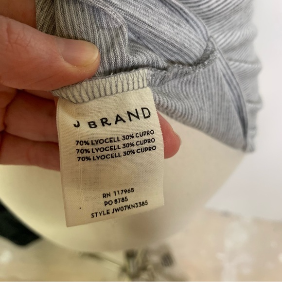 J Brand Micro Striped Crew Fitted Tee XS 3463 - Picture 7 of 7